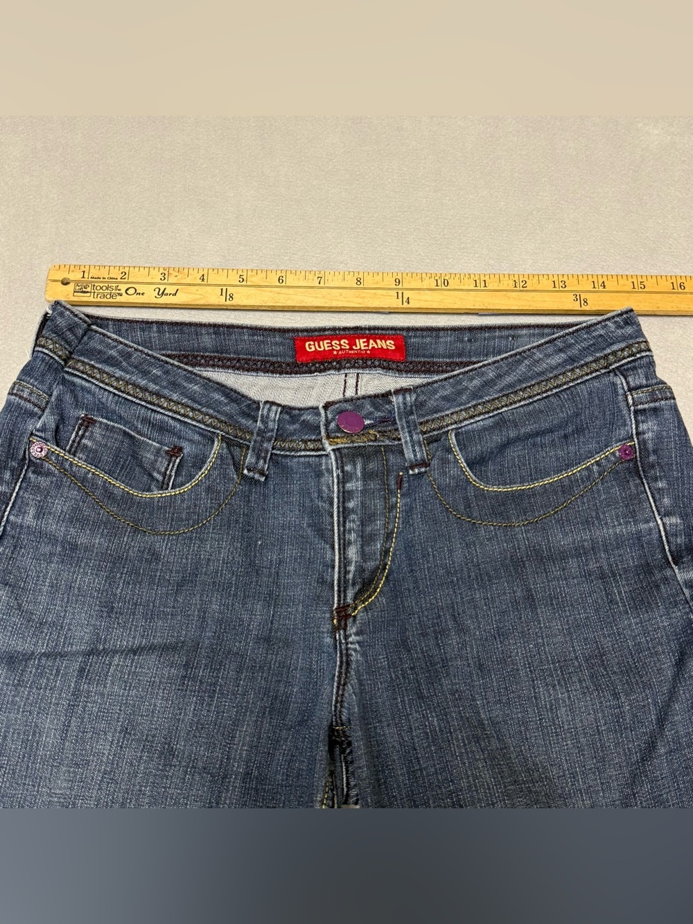 Guess jeans Women's Dark Blue Flared Jeans size 29 - Picture 5 of 13